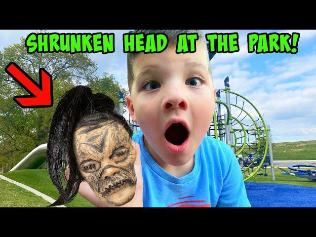 CALEB FOUND a  SHRUNKEN HEAD at the PARK PLAYGROUND!