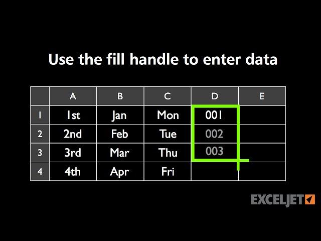 How to enter data with the fill handle