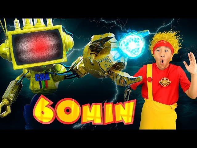 Robot Cha-Cha, Robot Chicky & Robot Boom-Boom with Mini DB Mega Compilation | D Billions Kids Songs