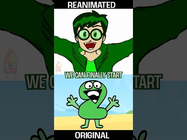BFDI: TPOT Intro but they're Humans | Comparison of Original vs Reanimated #SHORTS
