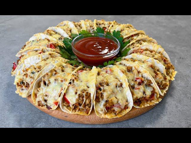 Праздничная Закуска из Лаваша с Фаршем / Закуска на Новый Год 2024 / Lavash Snack Takos
