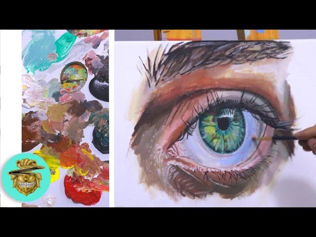 COMO Pintar OJOS REALISTAS - Tutorial de Pintura con ACRÍLICOS