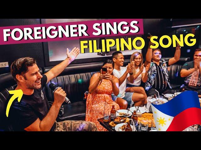 FOREIGNER sings FILIPINO SONG on first KTV experience in the PHILIPPINES