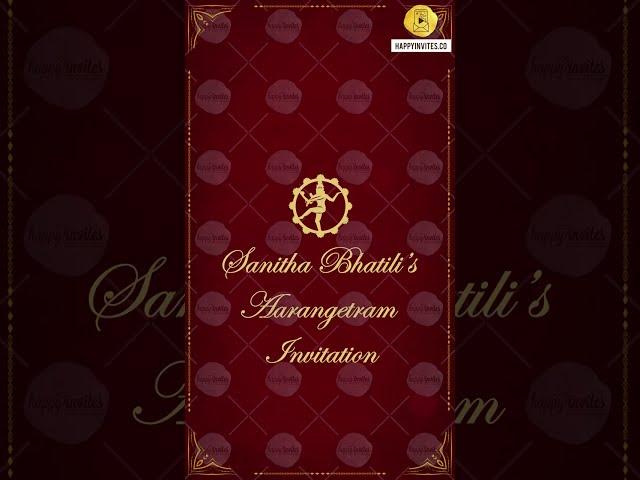 Bharatnatyam Arangetram Invitation Card Design Video - To order whatsapp +918879794909