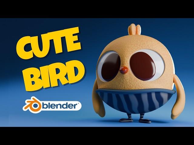 Creating a Cute 3D Bird Character in Blender | 3D Modeling and PBR Shading