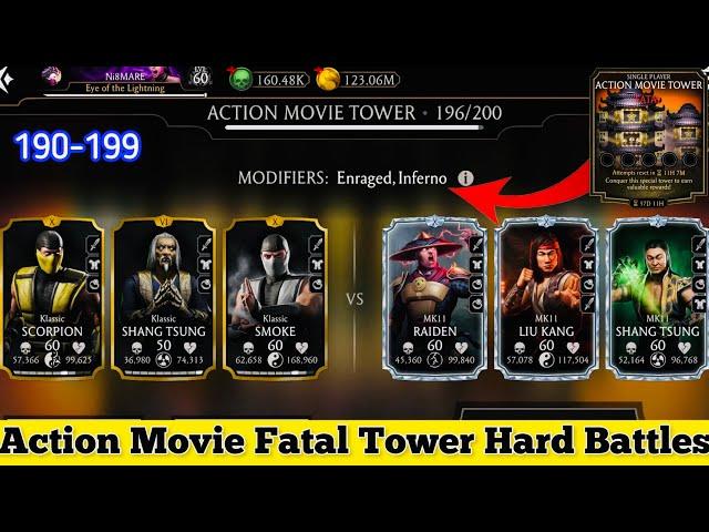 Fatal Action Movie Tower Hard Battles 190-199 Fight + Reward MK Mobile