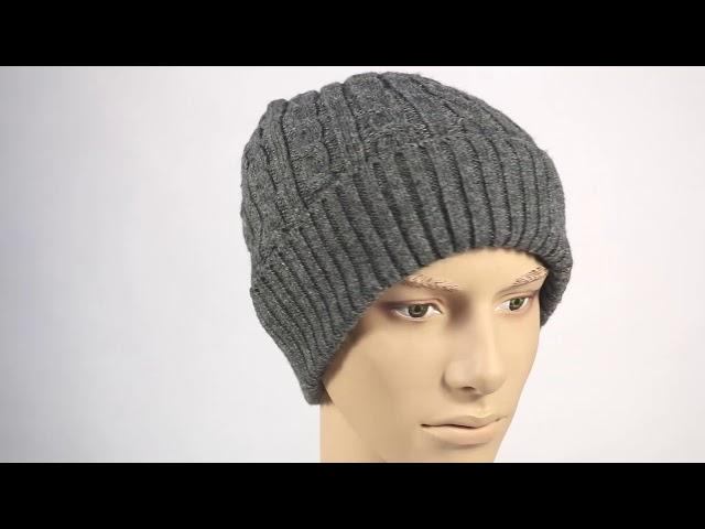 Dahlia Men's Wool Blend Knit Beanie Hat - Super Soft & Warm Velour Lined