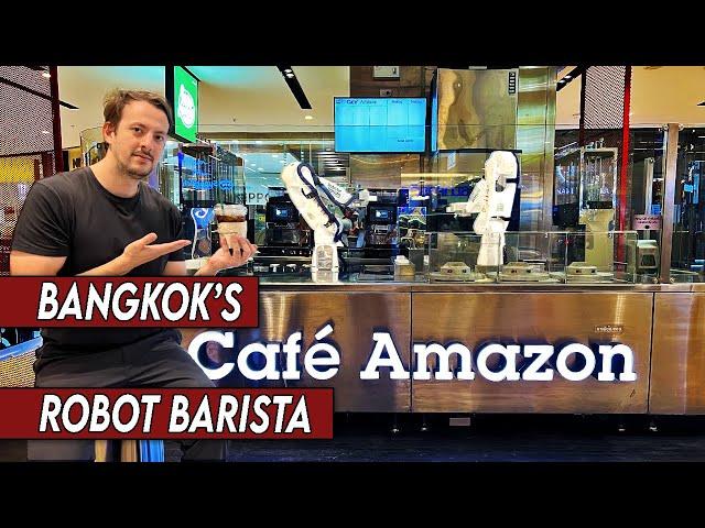 Bangkok's NEW ROBOT Cafe | Amazon Coffee, Thailand 