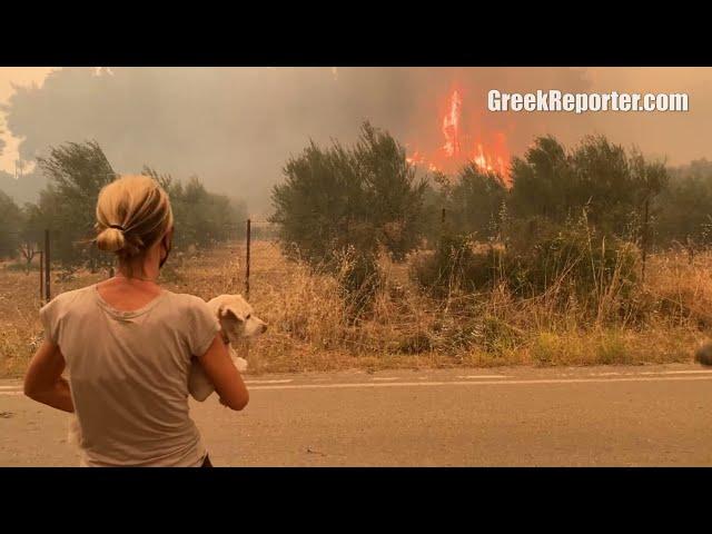 Greece Fires: Raw Dramatic Scenes from Evia Island