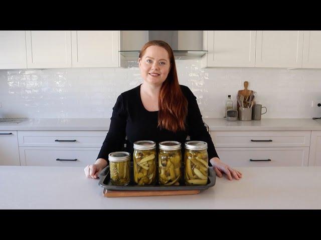 Making Crunchy Cucumber Lime Pickles.