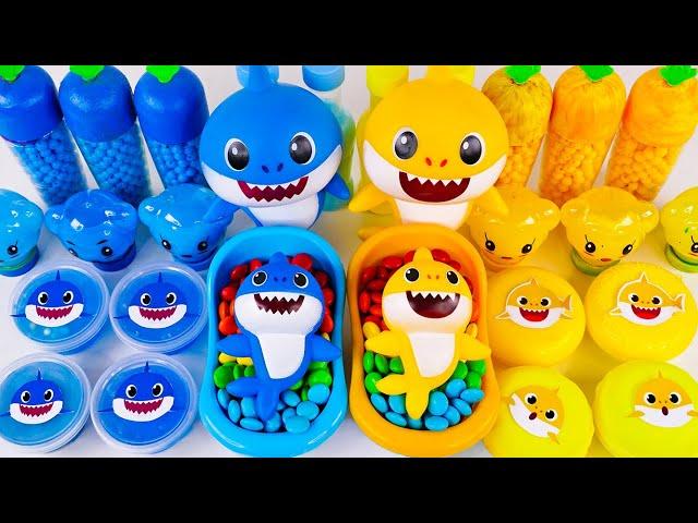 Baby Shark vs. BABY COLOR Slime Showdown - Mixing Eyeshadow and Random Objects || Slime ASMR