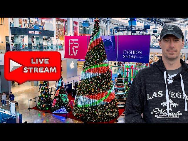 Las Vegas Christmas Shopping Fashion Show Mall Live Stream mit René