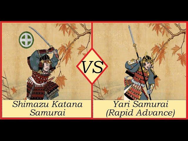 #174: Shimazu Katana Samurai vs Yari Samurai (Rapid Advance) | 1 v 1 | Total War Shogun 2