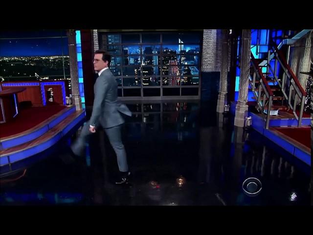 Stephen Colbert Goose stepping