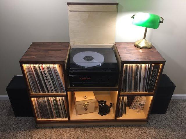 Record Player Cabinet - Walnut & Birch | DIY Woodworking Build