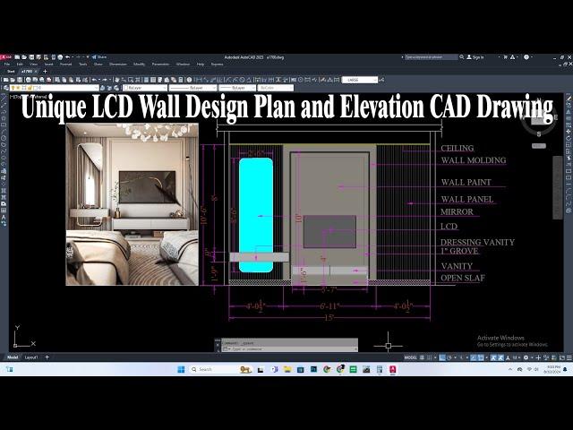 Unique LCD Wall Design Plan and Elevation CAD Drawing | Plan n Design/ADVANCE DESIGNER