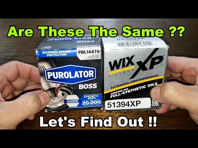 Purolator Boss PBL14476 Oil Filter vs. Wix XP 51394XP Oil Filter Cut Open Comparison