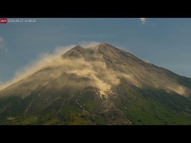 Aug 27, 2024: Rockfall Kicks up Ash, Simulates Pyroclastic Flow at Semeru Volcano, Indonesia