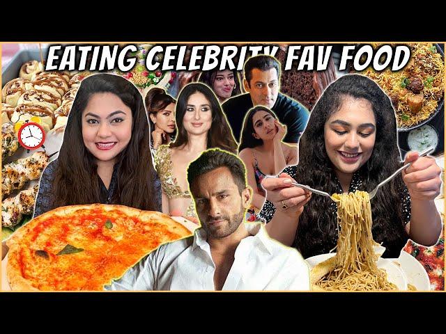 Eating BOLLYWOOD CELEBRITIES' Favourite Food for 24 hours FOOD CHALLENGE | Celebrity Cheat Food 