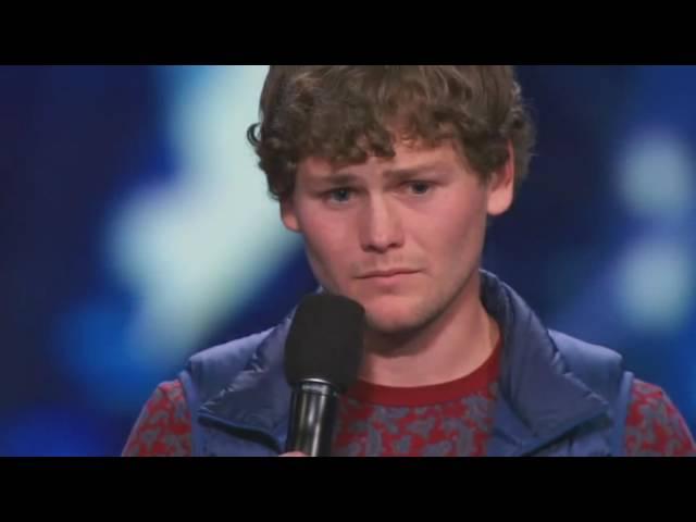 America's Got Talent - Drew Lynch with a stand-up comedian act [Golden buzzer]