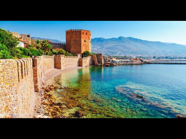 Alanya, Turkey, Red Tower - 4K Walking Tour