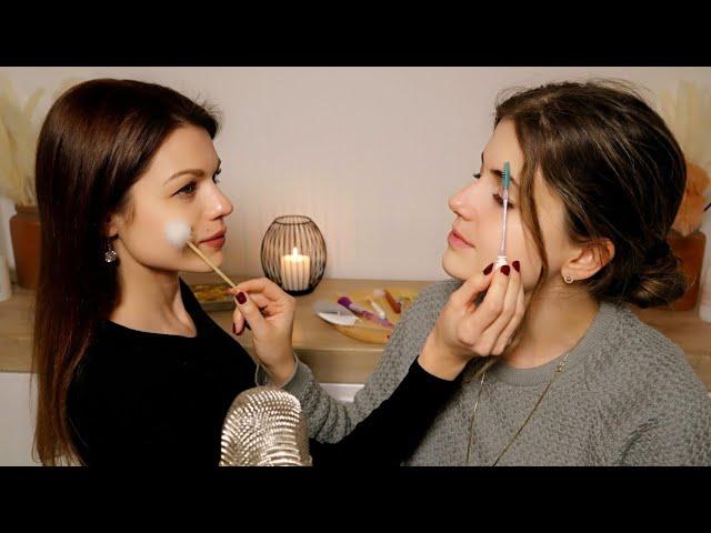 ASMR TINGLES for YOU, ME & HER  Massage & Face Tracing [Real Person deutsch german]