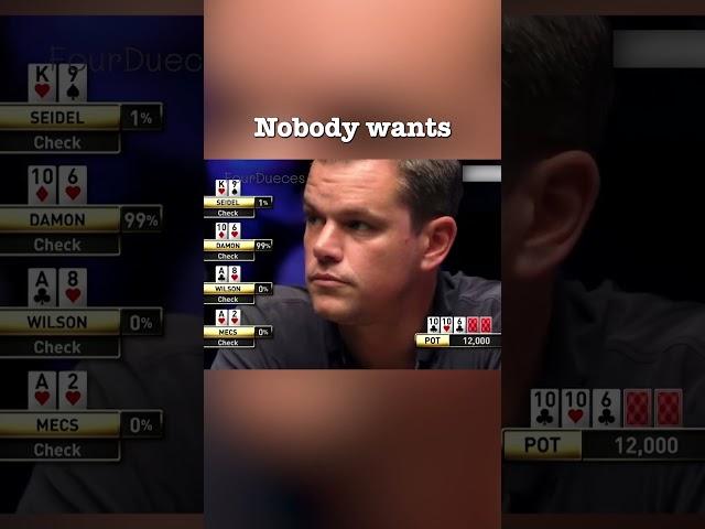 Matt Damon flops a full house! #poker #short #shorts #MattDamon #funny #viral #gambling #viralvideo