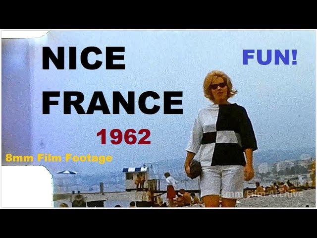 Nice, France 1962 - Fun! - a day at the beach - 8mm Film Footage