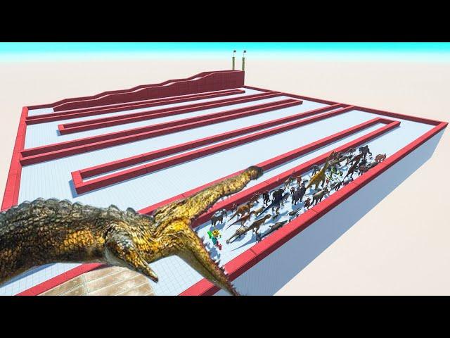 Escape From Saltwater Crocodile - Last Survivor - Zigzag Course | Animal Revolt Battle Simulator