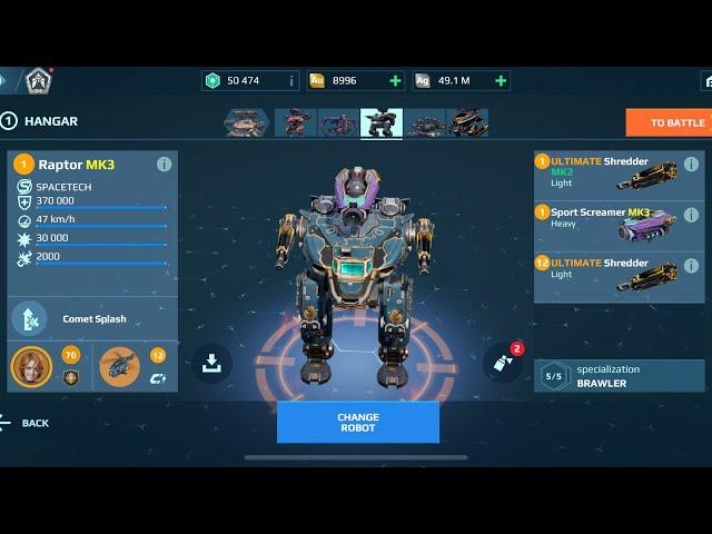 Raptor Shredder Screamer | War Robots Gameplay