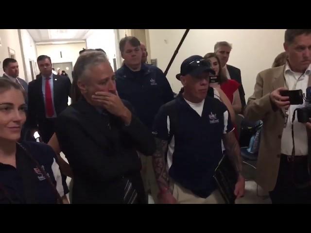 Jon Stewart Gets Emotional As 9/11 First Responders Give Him Fallen Friend's Jacket | NBC New York