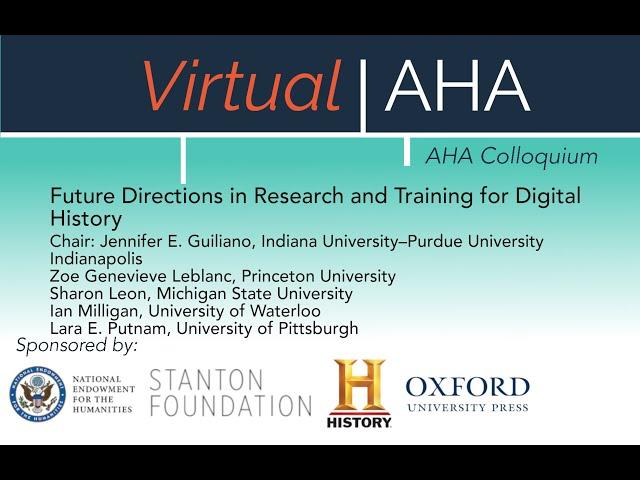 Future Directions in Research and Training for Digital History