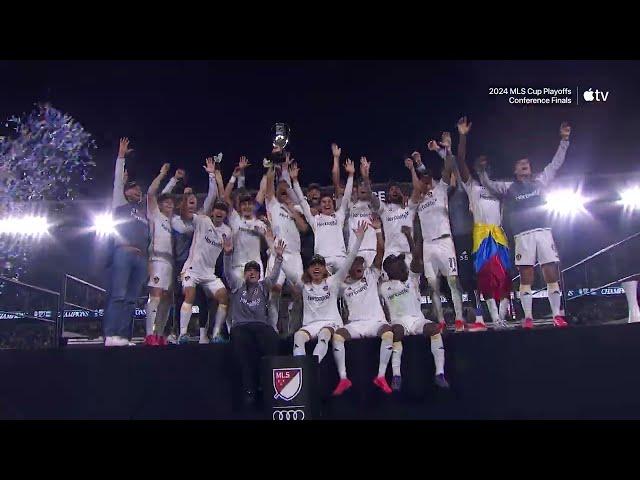 LA Galaxy Lift Western Conference Trophy | Audi 2024 MLS Cup Playoffs