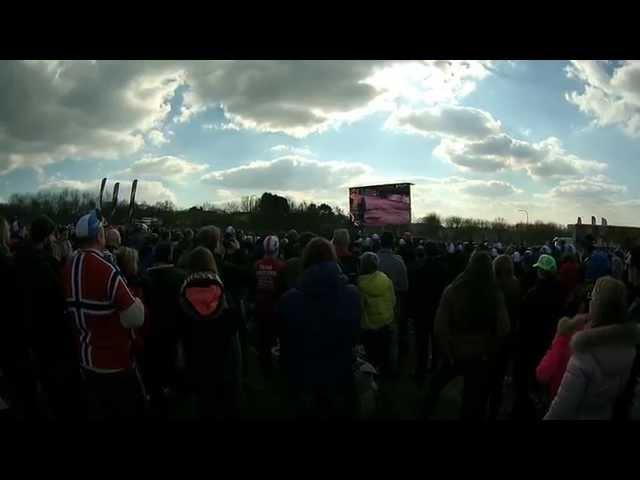 Tour de Flandres 2015 - Norwegian fans live on Kristoff victory at Kwaremont big screen