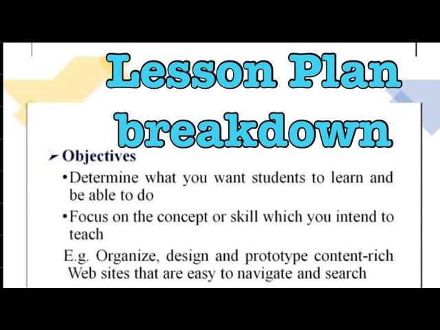 What Is a LESSON PLAN? How To Write a LESSON PLAN | An overall Review of a Lesson plan