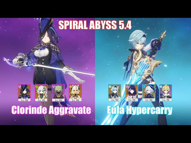 C0 Clorinde Aggravate & C0 Eula Hypercarry | Spiral Abyss 5.4 | Genshin Impact