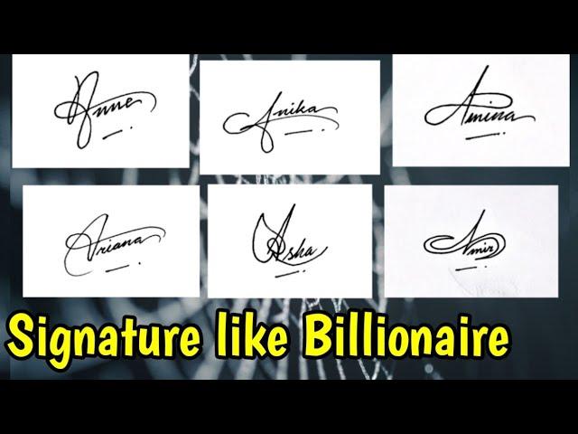 How to draw signature like Billionaire | Beautiful signature alphabet A | Anup calligraphy