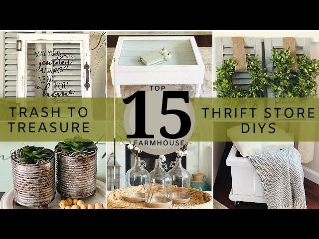 TOP 15 Farmhouse Trash to Treasure|Thrift Store DIY Home Decor