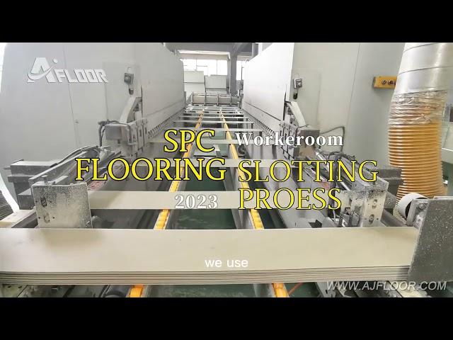 SPC flooring production, AJ FLOOR, SPC flooring factory in China.