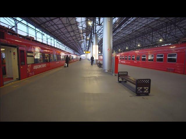 Russia, Moscow, Aeroexpress train ride from Sheremetyevo International Airport to Belorusskaya metro