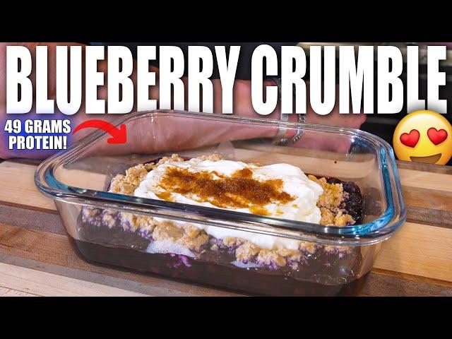 HIGH PROTEIN BLUEBERRY CRUMBLE | Easy 5 Minute Healthy Breakfast!