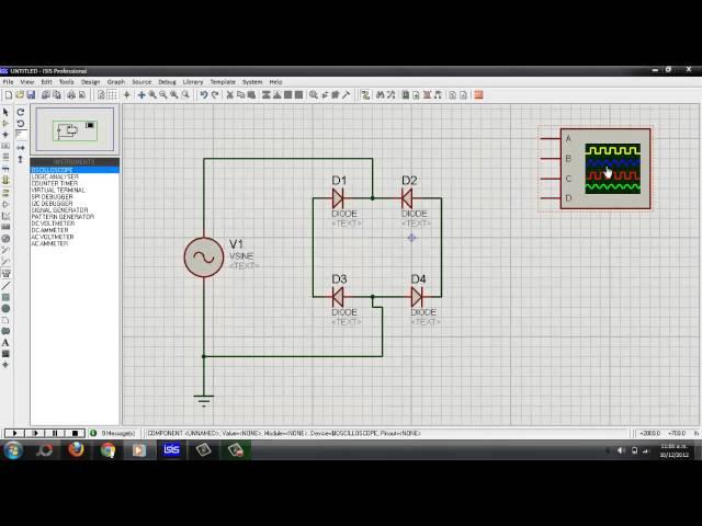 Rectificador de onda completa Proteus