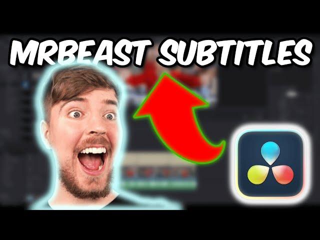 Make Subtitles Like MrBeast in DaVinci Resolve 18