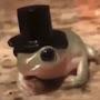 frog with a tophat