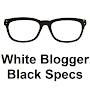 White Blogger Black Specs