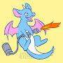 A Trans dragon with a flamethrower