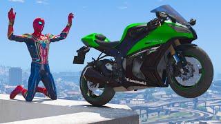 GTA 5 Iron Spiderman Motorcycle Stunts/Fails/Ragdolls ep 8 (Euphoria Ragdolls)