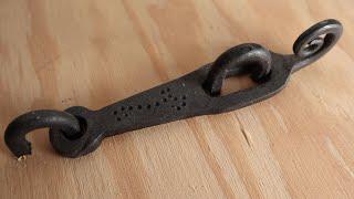 Forging a rustic door or gate hasp