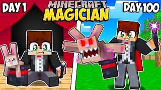 I Survived 100 Days as a MAGICIAN in Minecraft