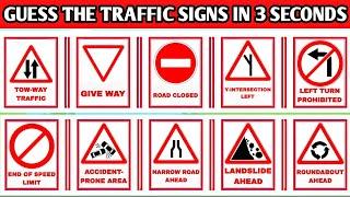 GUESS THE TRAFFIC SIGNS IN THREE SECONDS 2K HD
